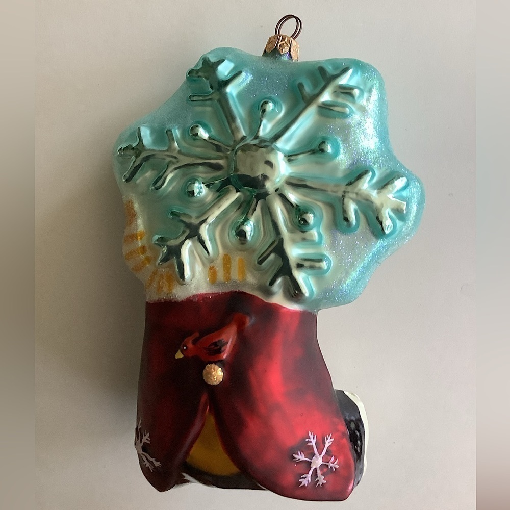 Christopher Radko Woodland Winds Stardust Snowflake Santa Ornament - Picture 2 of 3